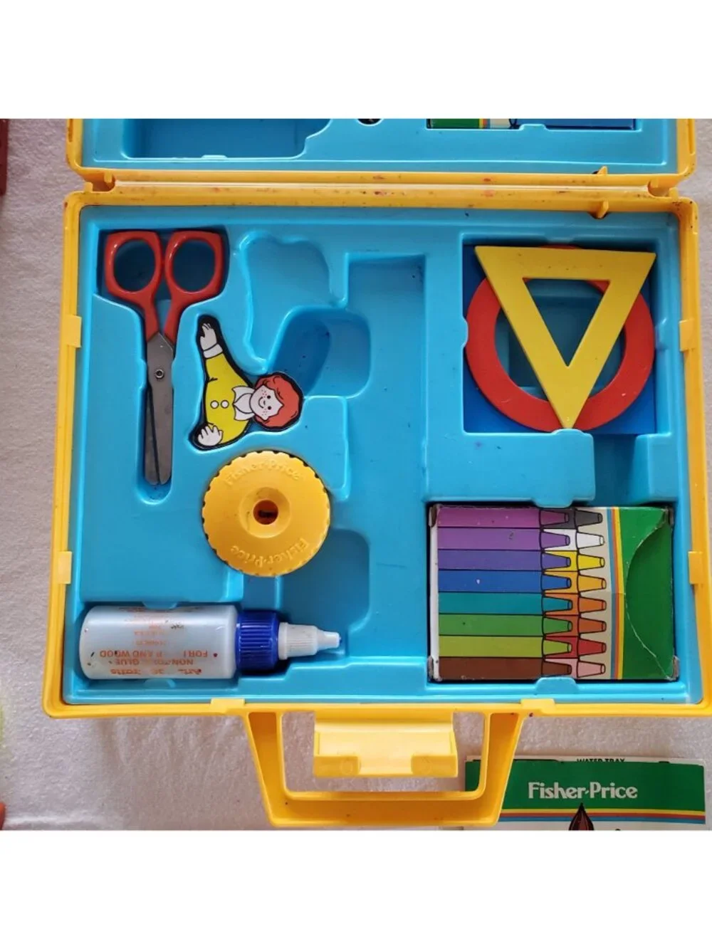 Fisher Price Vintage 1972 School Days Desk And 1980 Art Case Set